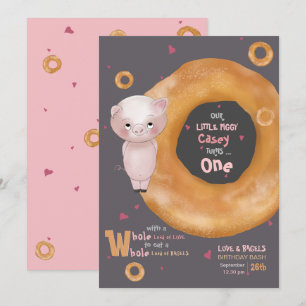 "UNSER SCHWEINCHEN"     “Liebe & Bagels” Einladung