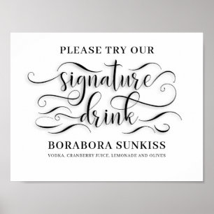Unser Signature Drink Wedding Bar Sign Poster
