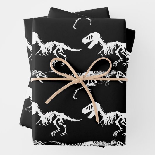 Unser Skelett Dinosaur Wrapping Paper Geschenkpapier Set (Beispiel)
