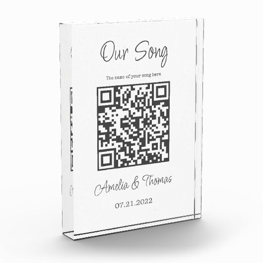 Unser Song Custom QR Code | Beibehalten Fotoblock (Links)