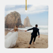 Unser Song Custom Song Weihnachtsdekoration Keramikornament (Rückseite)