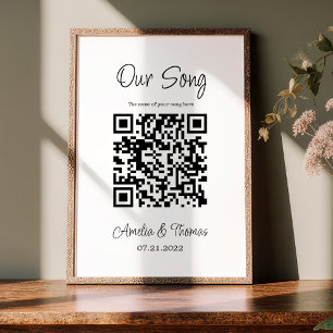 Unser Song QR Code   Personalisierter Keepsake Poster