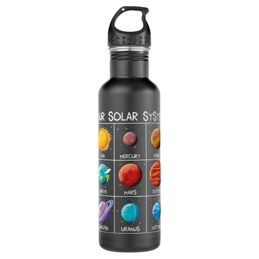 Unser Sonnensystem Planeten Weltraum Jungs Mädchen Edelstahlflasche (Vorderseite)