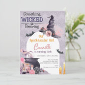 Unser spoktacular Mädchen Halloween Einladung (Stehend Vorderseite)