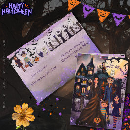 Unser Spuk Zuhause-Monster-FamilienHalloween Karte