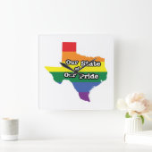 Unser Staat unseres Stolzes | Texas Quadratische Wanduhr (Zuhause)