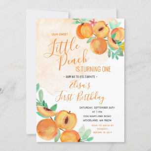 Unser süßer kleiner Pfirsichtag Einladung