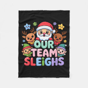 Unser Team macht Weihnachten, Santa und Xmas-Party Fleecedecke
