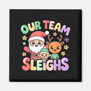 Unser Team macht Weihnachten, Santa und Xmas-Party Magnet
