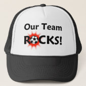 "Unser Team schaukelt" Fußball-Hut Truckerkappe (Vorderseite)