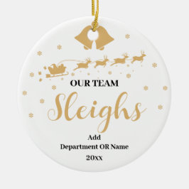 Unser Team Sleigh Weihnachtsgeschenk für Mitarbeit Keramik Ornament