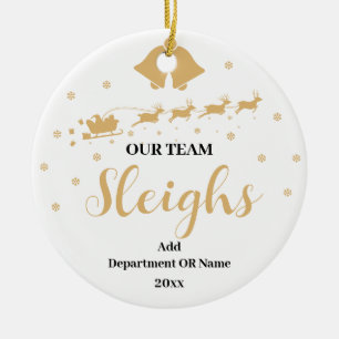 Unser Team Sleigh Weihnachtsgeschenk für Mitarbeit Keramik Ornament