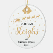 Unser Team Sleigh Weihnachtsgeschenk für Mitarbeit Keramik Ornament (Links)