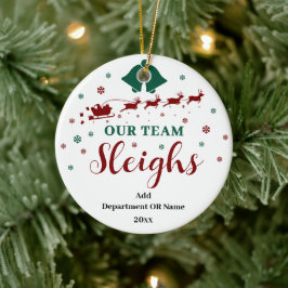Unser Team Sleigh Weihnachtsgeschenk für Mitarbeit Keramik Ornament