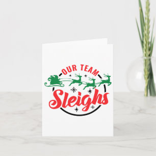 Unser Team Sleighs Weihnachtsfamilie Pajama Xmas H Karte