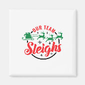 Unser Team Sleighs Weihnachtsfamilie Pajama Xmas H Magnet (Vorne)