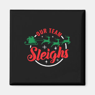 Unser Team Sleighs Weihnachtsfamilie Pajama Xmas H Magnet