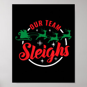 Unser Team Sleighs Weihnachtsfamilie Pajama Xmas H Poster