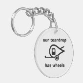 unser Teardrop hat Räder Schlüsselanhänger (Vorderseite links)