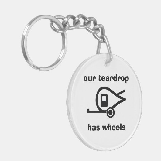 unser Teardrop hat Räder Schlüsselanhänger (Vorderseite links)