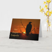 Unser tiefstes Beileid - Adler bei Sonnenuntergang Karte (Gelbe Blume)