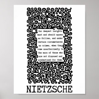 Unser tiefstes INSIGHTS-Zitat von Nietzsche Poster