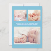 Unser Traum erfüllt das Foto Sweet Blue Boy Birth Ankündigung (Rückseite)