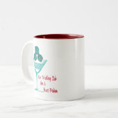 Unser trinkender Verein hat ein Bunco Problem Zweifarbige Tasse (Vorderseite Links)