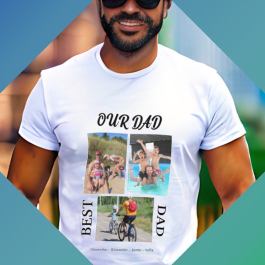 Unser Vater Best Vater Foto Collage personalisiere T-Shirt