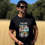 Unser Vater Bester Vater FotoCollage Personalize V T-Shirt<br><div class="desc">Einfach 3 Foto Collage T - Shirt für den besten Vater. Ersetzen Sie Bilder mit Ihren eigenen,  indem Sie die Registerkarte "Personalisieren" verwenden. Die beiden obersten Fotos sind Portrait und der untere ist ein Landschaftsbild. Geben Sie als Geschenk für Vatertag,  Geburtstag oder Weihnachten.</div>