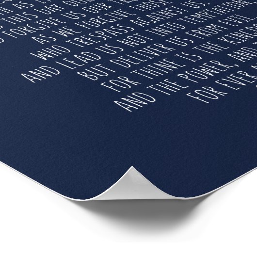 Unser Vater, der im Himmel Kunst macht, das Gebet Poster (Ecke)