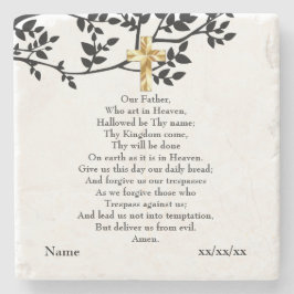 Unser Vater Gebet katholischen Geschenk Personalis Steinuntersetzer