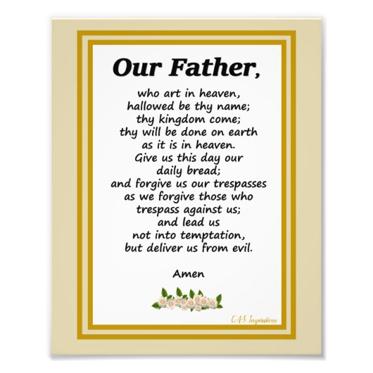 Unser Vater Gebet Matthew 6:9-13 Foto (Vorne)