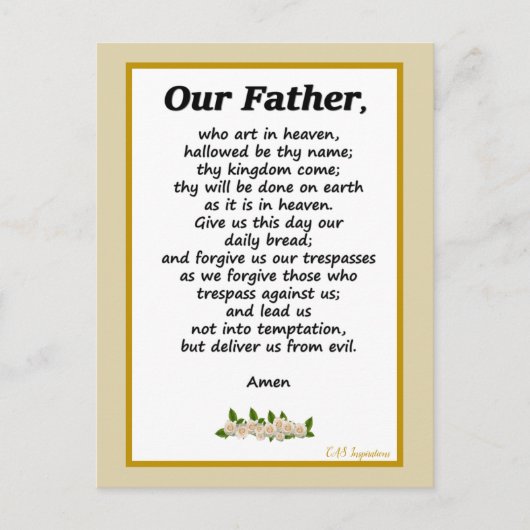 Unser Vater Gebet Matthew 6:9-13 Postkarte (Vorderseite)