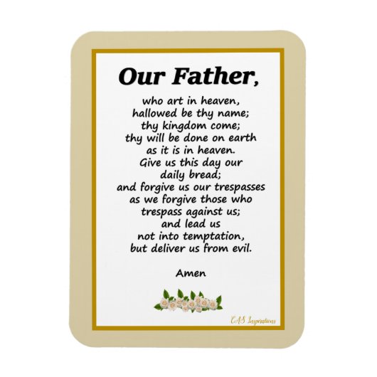 Unser Vater Gebet Matthew 6:9 Flexible Magnet (Vertikal)