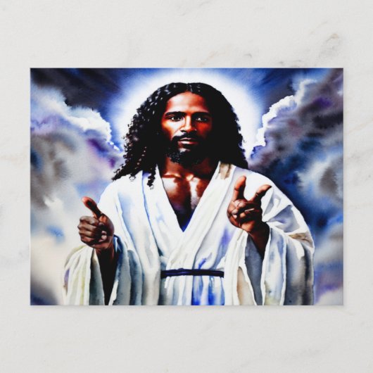 Unser Vater im Himmel Wasserfarbe Postkarte (Vorderseite)