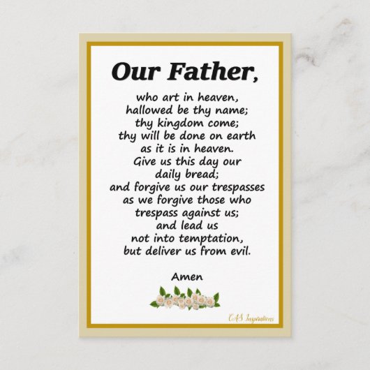 Unser Vatergebet Matthew 6:9-13 Karte (Vorderseite)