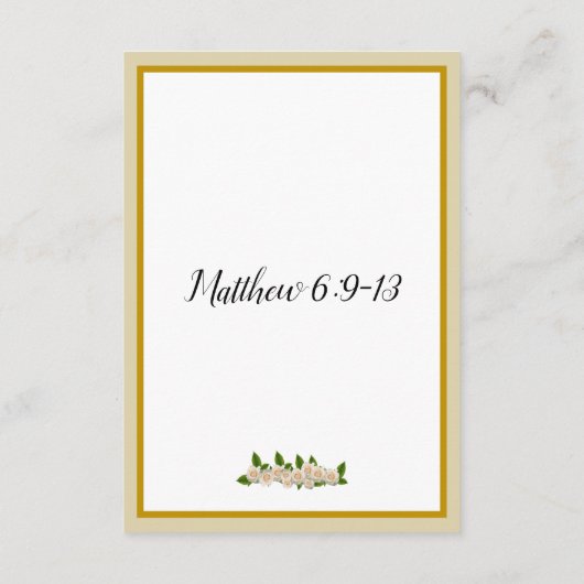 Unser Vatergebet Matthew 6:9-13 Karte (Rückseite)