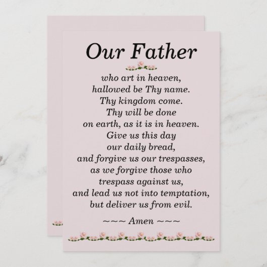 Unser Vatergebet Matthew 6:9-13 Karte (Vorne/Hinten)