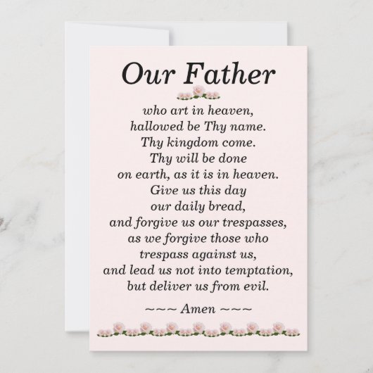 Unser Vatergebet Matthew 6:9-13 Karte (Vorderseite)