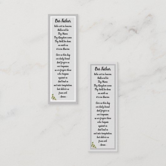 Unser Vatergebet Matthew 6:9-13 Lesezeichen Card Mini Visitenkarte (Vorne/Hinten)