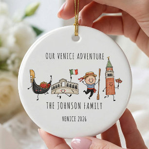 Unser Venetianisches Abenteuer Familienornament Keramik Ornament