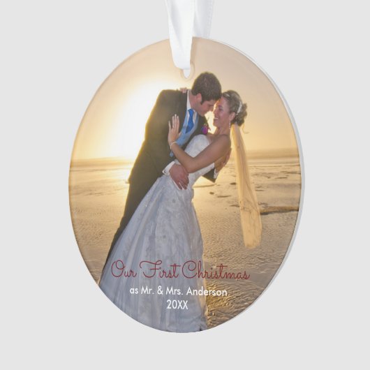 Unser Verheirateter Coupé Acryl Ornament (Vorderseite)