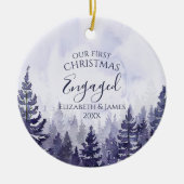 Unser Verlobter Pinienwald zu Weihnachten im Foto Keramik Ornament (Vorne)