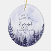 Unser Verlobter Pinienwald zu Weihnachten im Foto Keramik Ornament (Links)