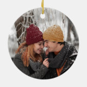 Unser Verlobter Pinienwald zu Weihnachten im Foto Keramik Ornament (Hinten)