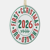 Unser Verlobter Weihnachtskaffee Keramik Ornament (Rechts)