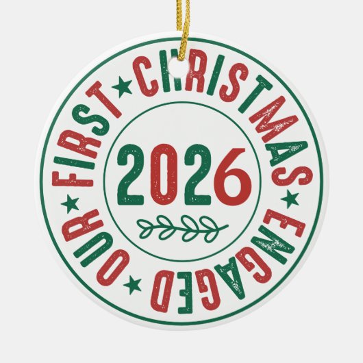 Unser Verlobter Weihnachtskaffee Keramik Ornament (Vorne)