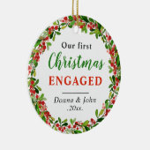 Unser verlobter | WeihnachtsWreath des erstes Keramik Ornament (Rechts)