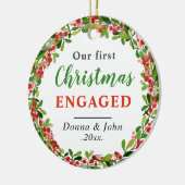 Unser verlobter | WeihnachtsWreath des erstes Keramik Ornament (Links)